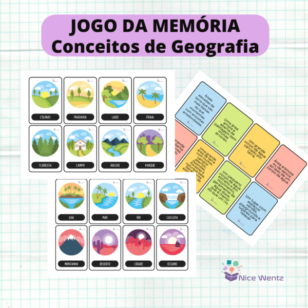 Jogo da Memória - conceitos de Geografia