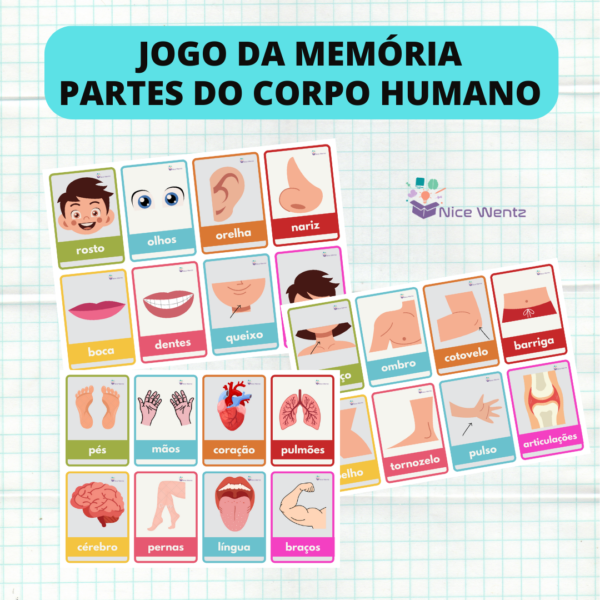 Jogo da Memória - Partes do Corpo Humano