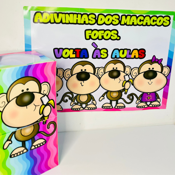 Adivinhas dos Macacos Fofos + Painel