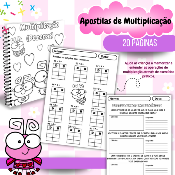 Apostilas de Multiplicação (Dezenas / Centenas / Histórias Matemáticas) - Image 2