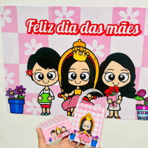 Dia das Mães - Painel + Sacolinha e Caixinha para Presente